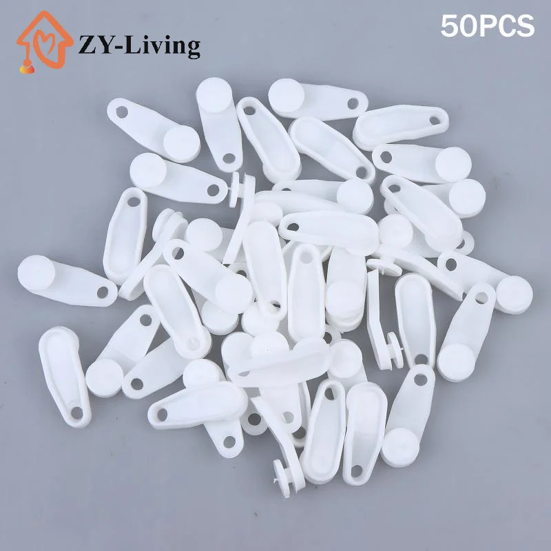 50Pcs Plastic Curtain Track Clips Easy To Use Durable White Curtain Track Hooks Multifunction Drapery Hooks Bedroom