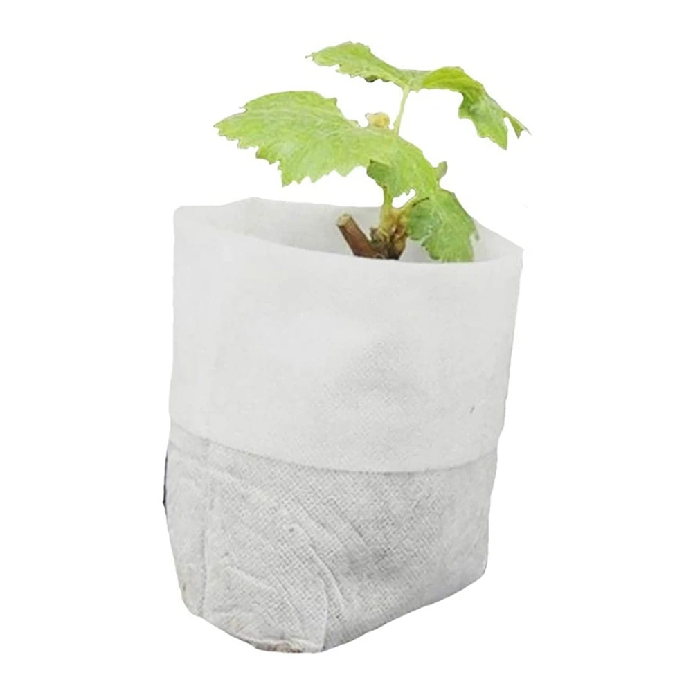AC88-400 Pcs Seeding Bags Small Plant Grow Bags Non-Woven Seedling Raising Pots Gardening Supply For Home Garden