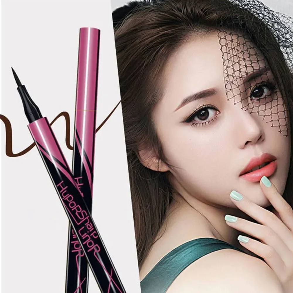 방수 블랙 리퀴드 아이라이너 오래 지속되는 빠른 건조 아이 라이너 펜 꽃이 피지 않음 화장품 도구 블랙 아이라이너 아이 화장품