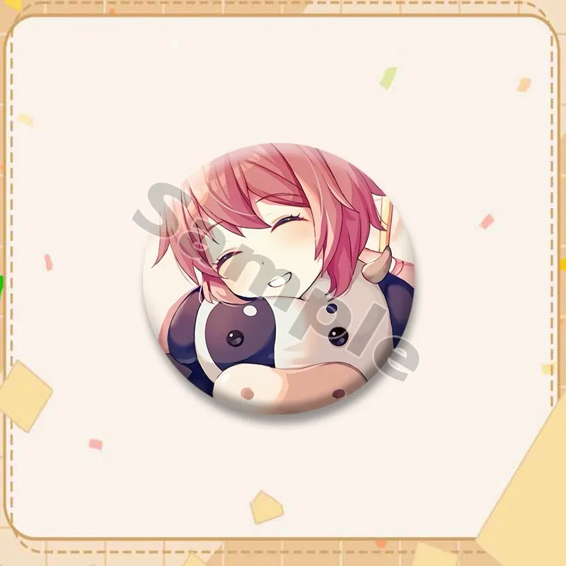 Cartoon-Spielfigur Sayori Anstecknadel Kawaii Anime-Mädchen Button-Pins Handgemachte Runde Schmuck-Brosche Sammlerstücke Geschenke – Detail 8