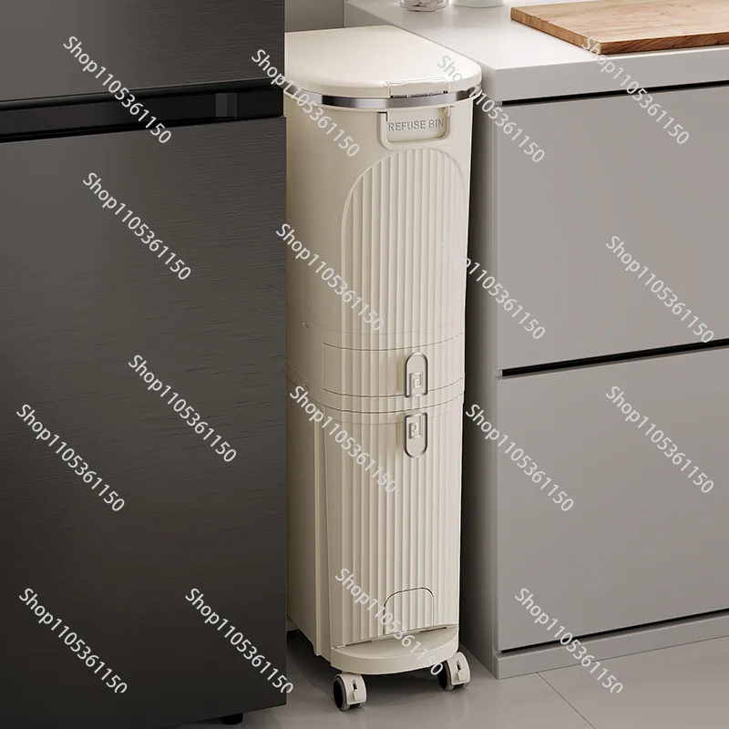 Household Classified Carbage Bin Foot Press With Large Capacity Wheel Dry Wet Separation Multifunctional Kitchen Trash Can G