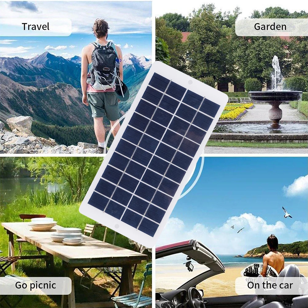 10W 5V Portable Solar Battery Charger Waterproof 900MA Portable Solar System USB Output Scratchproof for Tourism Camping Hiking