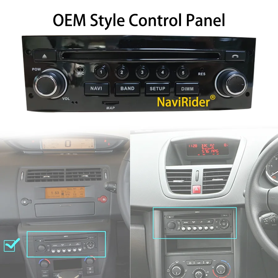 OEM Style Car Android Screen Control Panel For PEUGEOT 207 207CC 2006-2015 For Citroen C4 C5 C-Triomphe C-Quatre 2004 - 2011