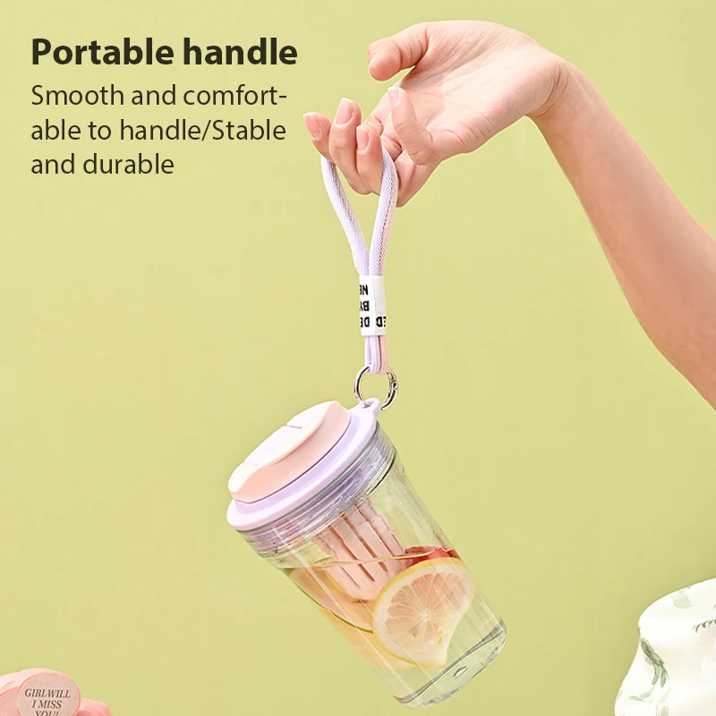 Water Bottle Water Cup High-Looking Ins Style Tea and Water Separation Portable Korean Style Fruit Tea Cup Sport Bottle