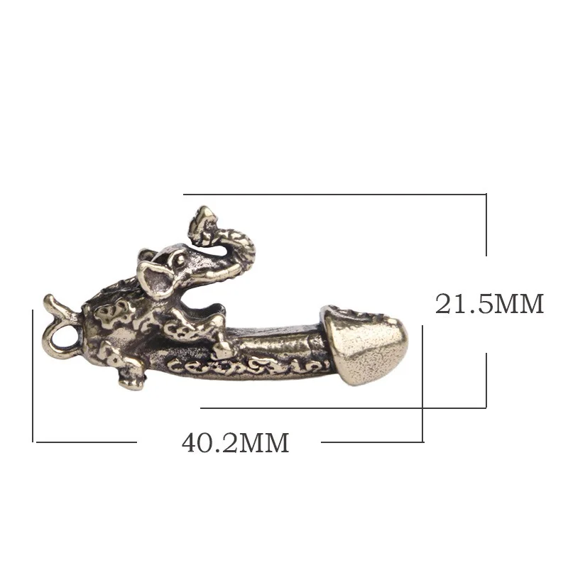 Solid Brass Elephant Key Chain Pendants Copper Male Genitals Penis Keyrings Pendant Sexy Dick Key Chains Reproduction Worship