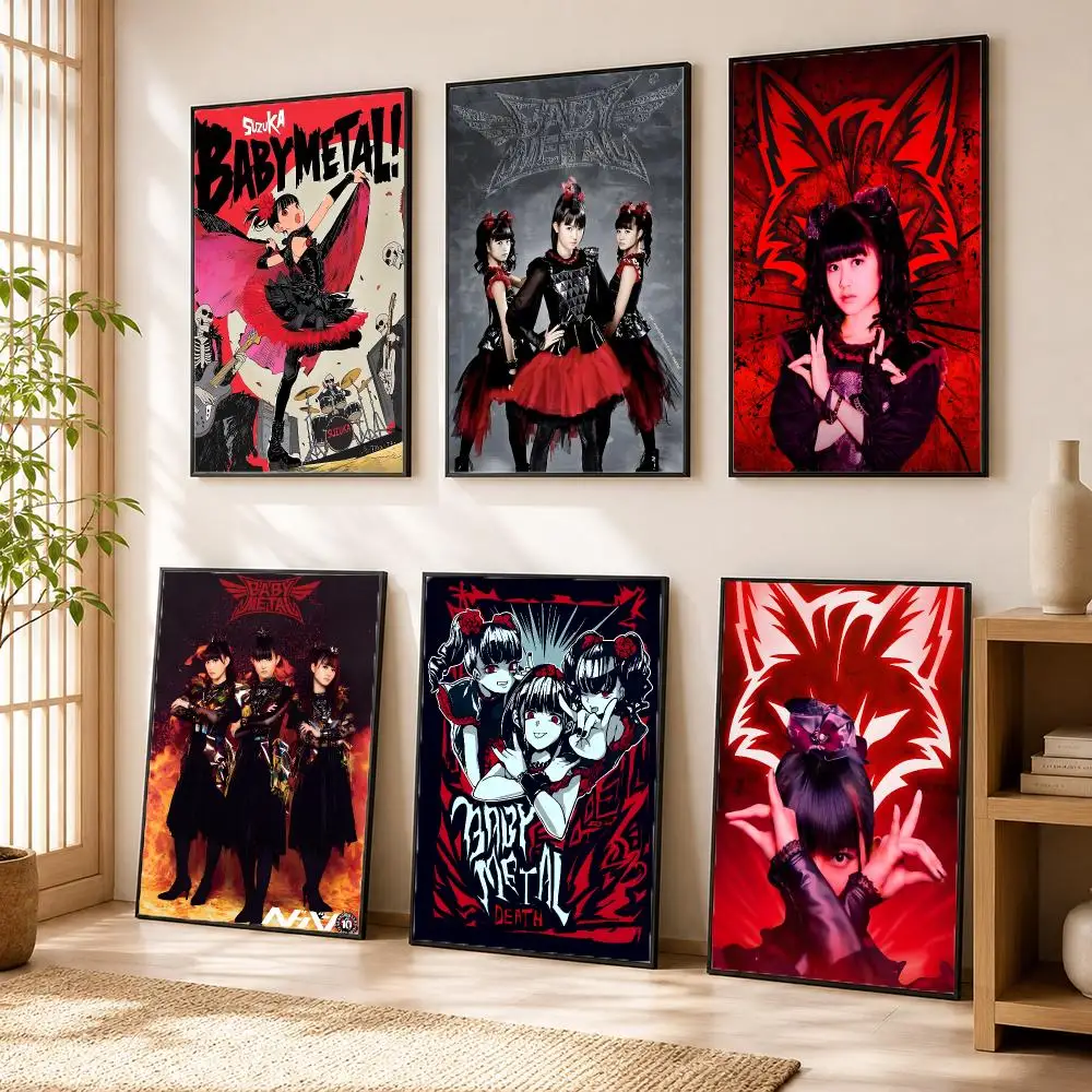 Girl Band B-Babymetal Poster Modern Home Living Bedroom Bar Hallway Waterproof Wall Art Aesthetic Decor