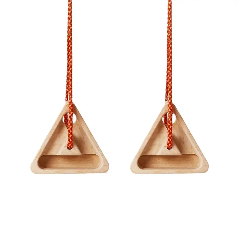 2 Pack Portable Triangular Wooden Climbing Fingerboard With 3 Multi-Depth Pockets, For Finger Strength, Workout-A00E