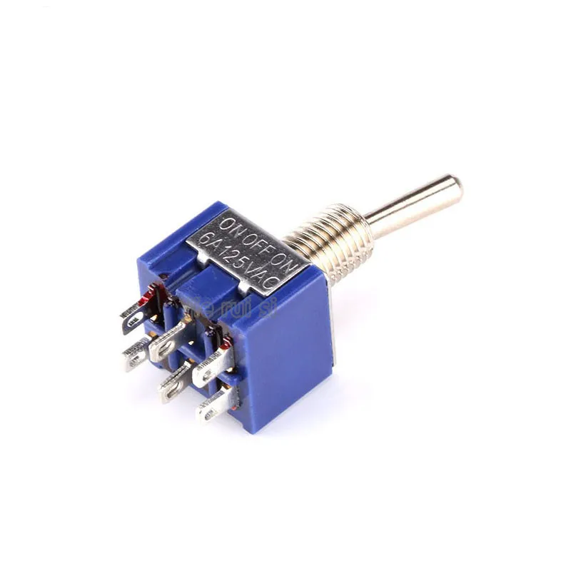 MTS203 5 Pcs AC 125V 6A Amps ON/OFF/ON 3 Posição DPDT Alternar Interruptor à prova d'água