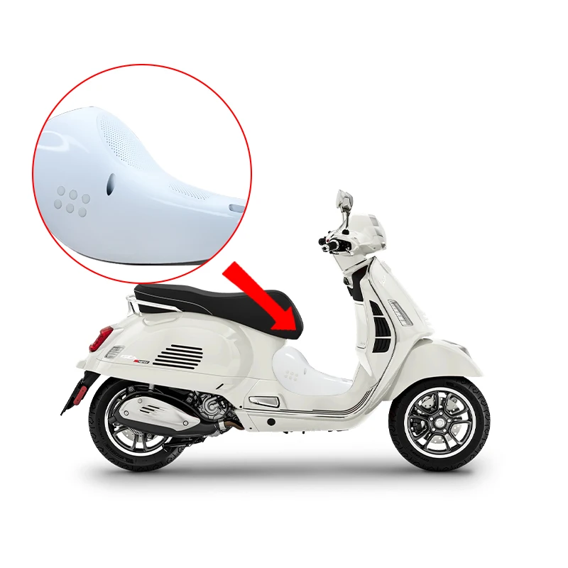 Imibu Scooter Audio retrofit Vespa GTR 300 Audio Design of The New Bass 160W