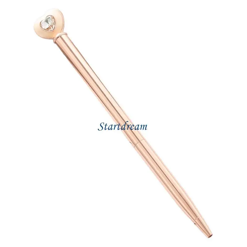 

6Pcs Heart Ballpoint Pen Twist to Open/Close Crystal Diamond Ballpoint Pen 1.0MM Tip, Smooth to Write for Office K92C