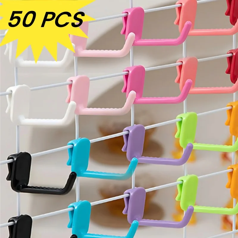 Mesh Panel Hook Plastic Multi-Purpose Supermarket Display Racking Storage Hook Wall-mounted Keys Hangers Home Organization