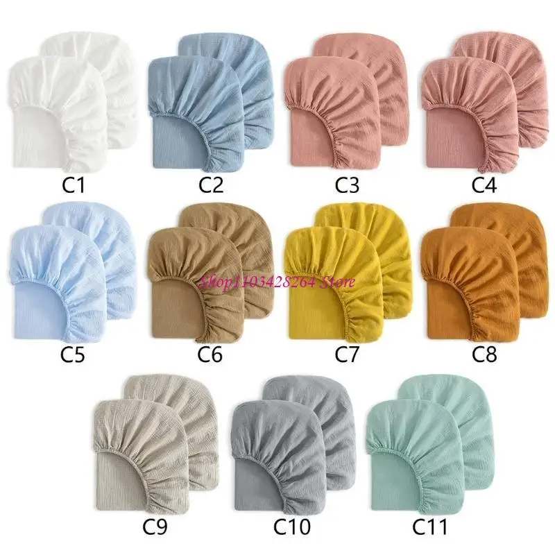 مجموعة من قطعتين من ملاءات سرير الأطفال القطنية للأطفال الأولاد والبنات، ناعمة ومسامية #1