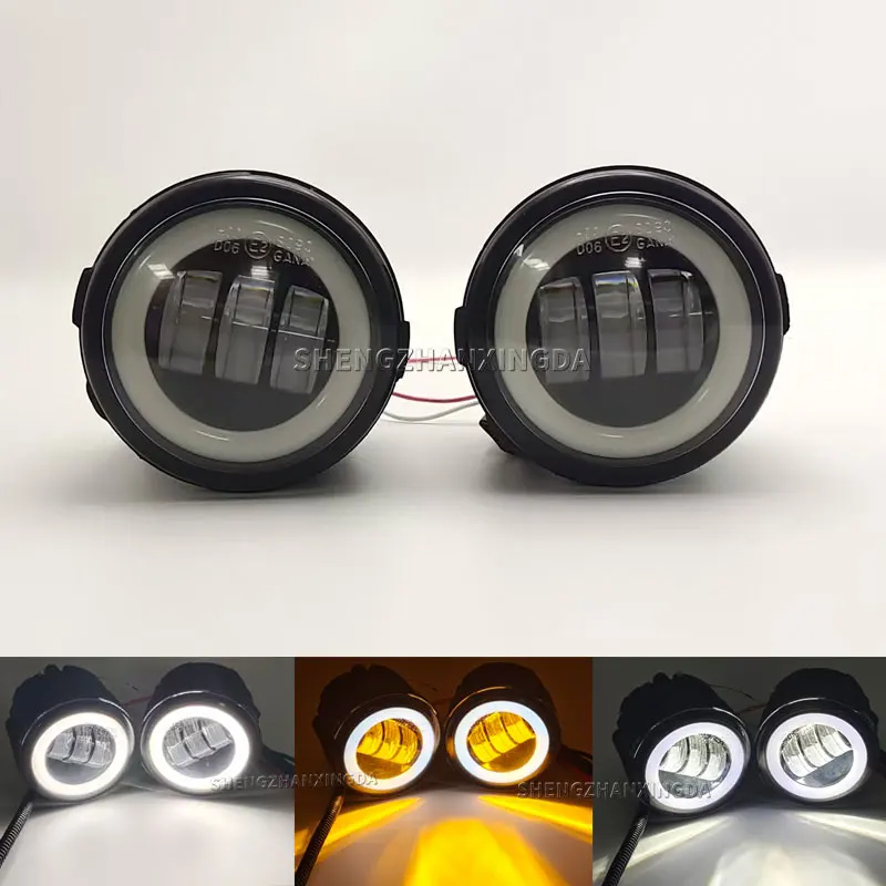 2Pcs Fog Lights Angel Eyes Drl, Suitable for Nissan Laf.C Quest, Versa, Rogue Cube, Juke Nv200, Qashqai, Tiida X-Trail Note, Murano Patrol, 12V