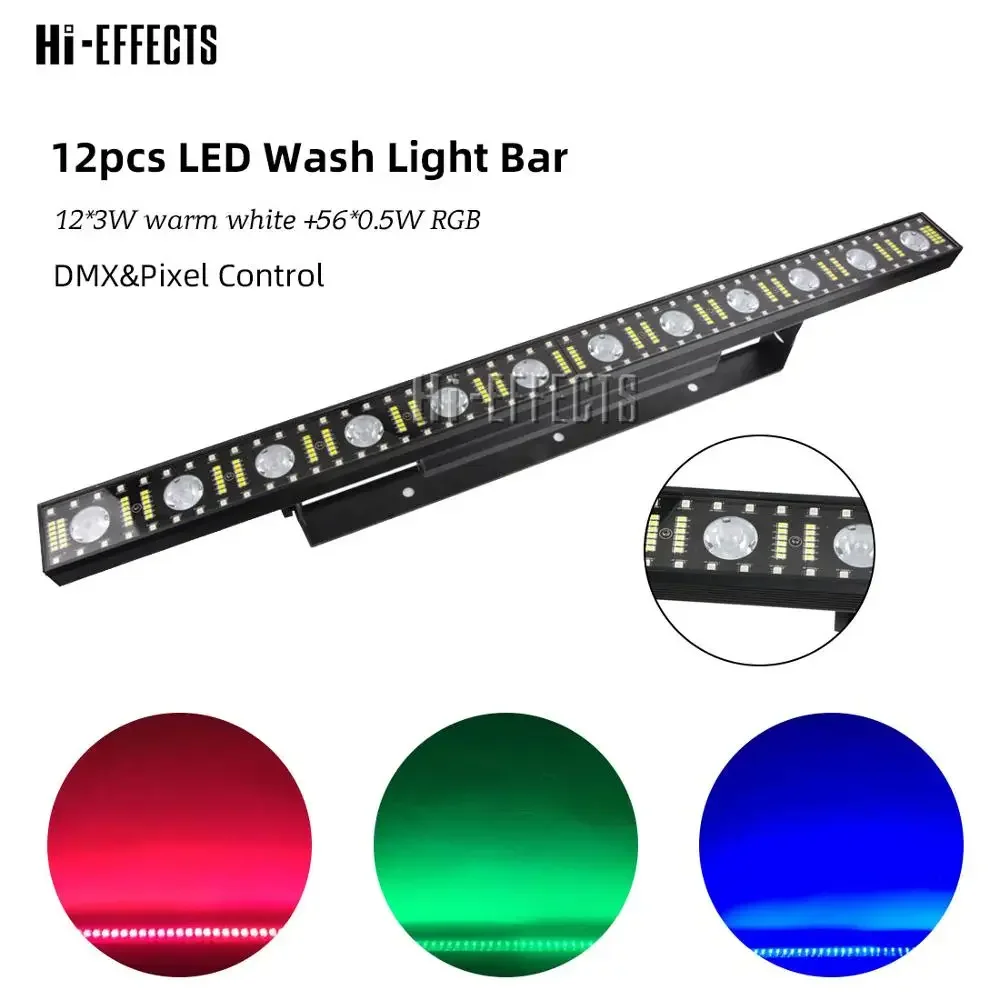 12x3w RGB 3IN1 Led Wall Wash Light DMX Control Beam Wash Wall Stage Light for Party Bar Music DJ Disco Wedding Lighting