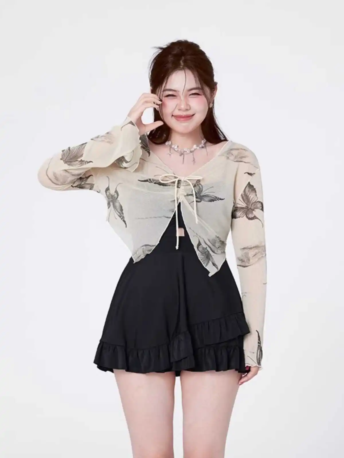 

Agliondy plus Size Swimsuit Women's Conservative Thermal Bathing Suit Cover up Slimming Hot Spring Suitable Casual