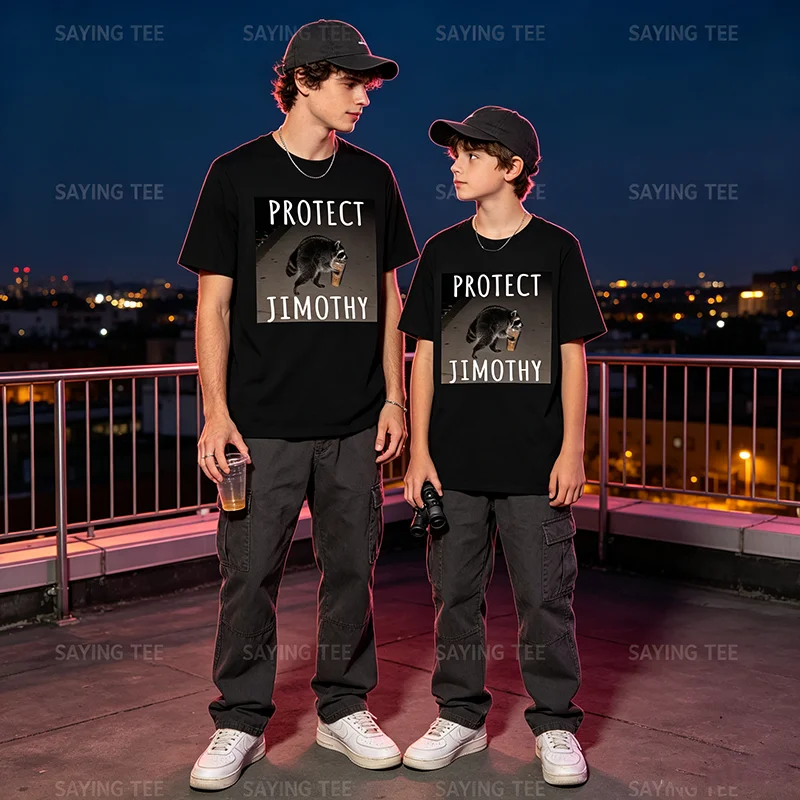 Protect Jimothy Trendiges Waschbär-Meme-T-Shirt mit Eis-Kaffee-Motiv, Premium Weiches Baumwoll-T-Shirt, Y2k Waschbär, der Eis-Kaffee Trinkt, Kleidung – Detail 5
