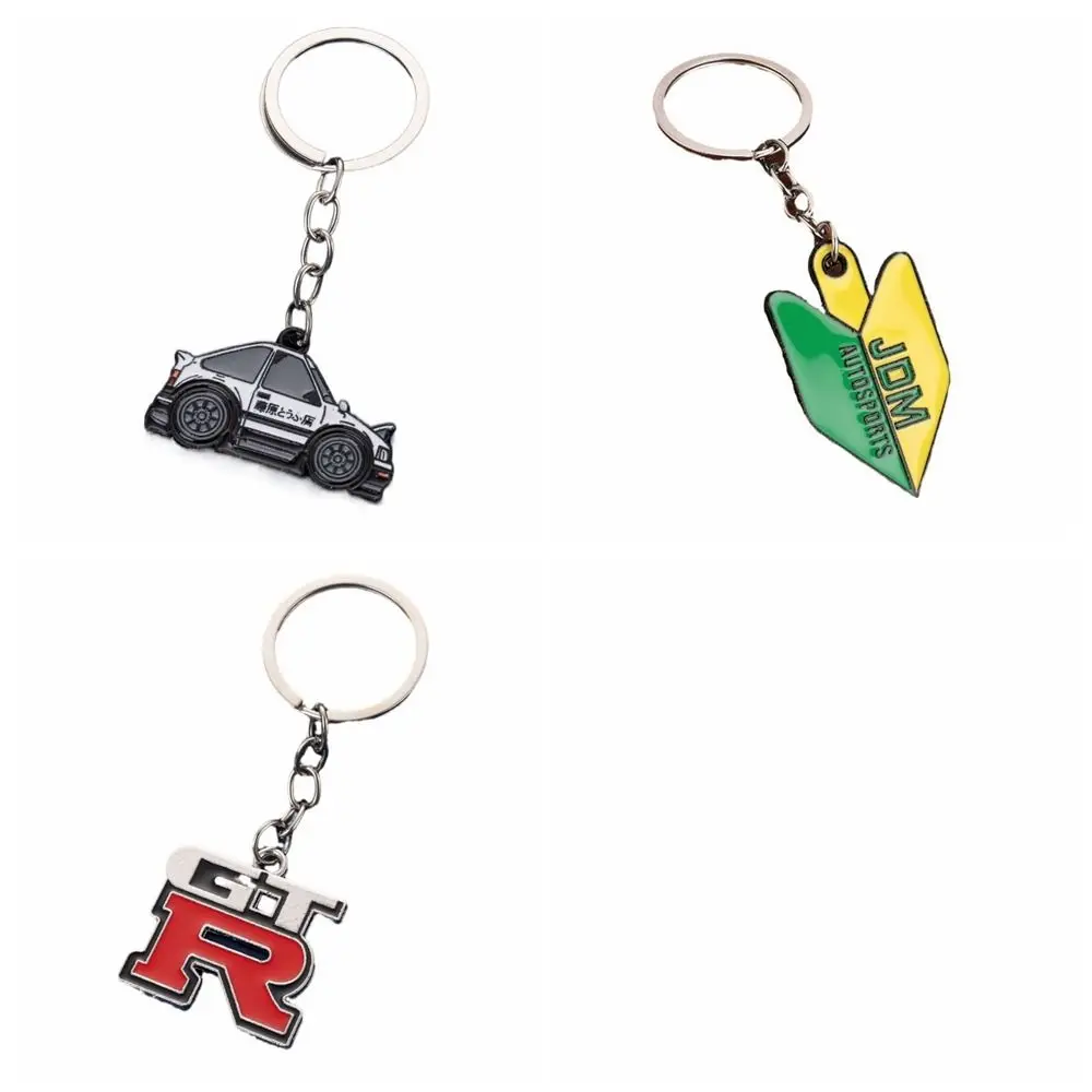 Creative Cartoon Car Modification Keychain Stainless Steel Key Holder Metal Keyring Zinc Alloy AE86 Car Pendant Accessories