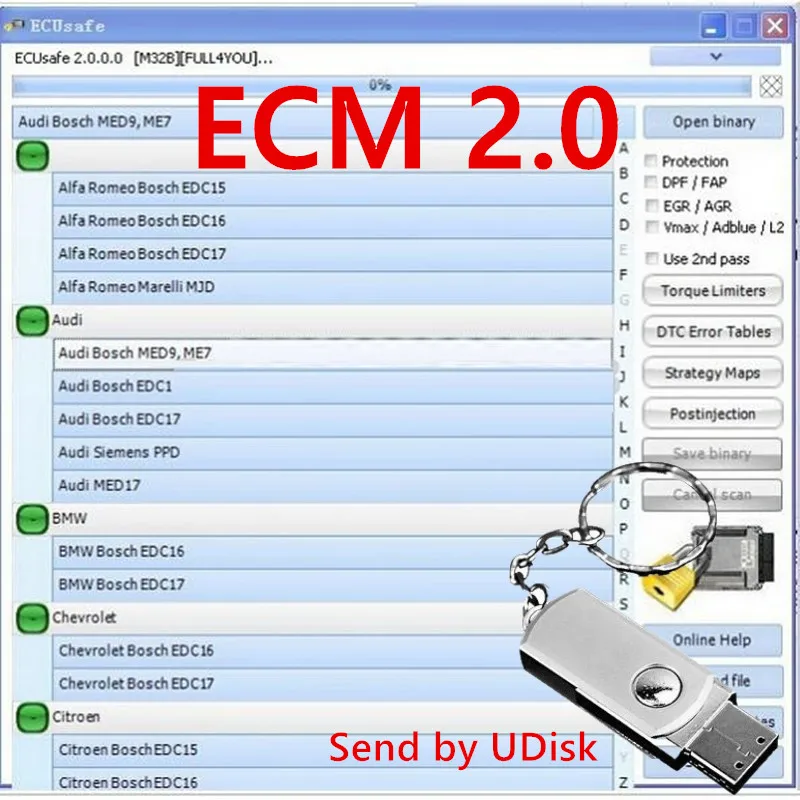 2022 Hot Selling  ECUSafe 2.0 ECU ECM 2.0 Diagnostic Tool CD DVD Software For Car and Trucks