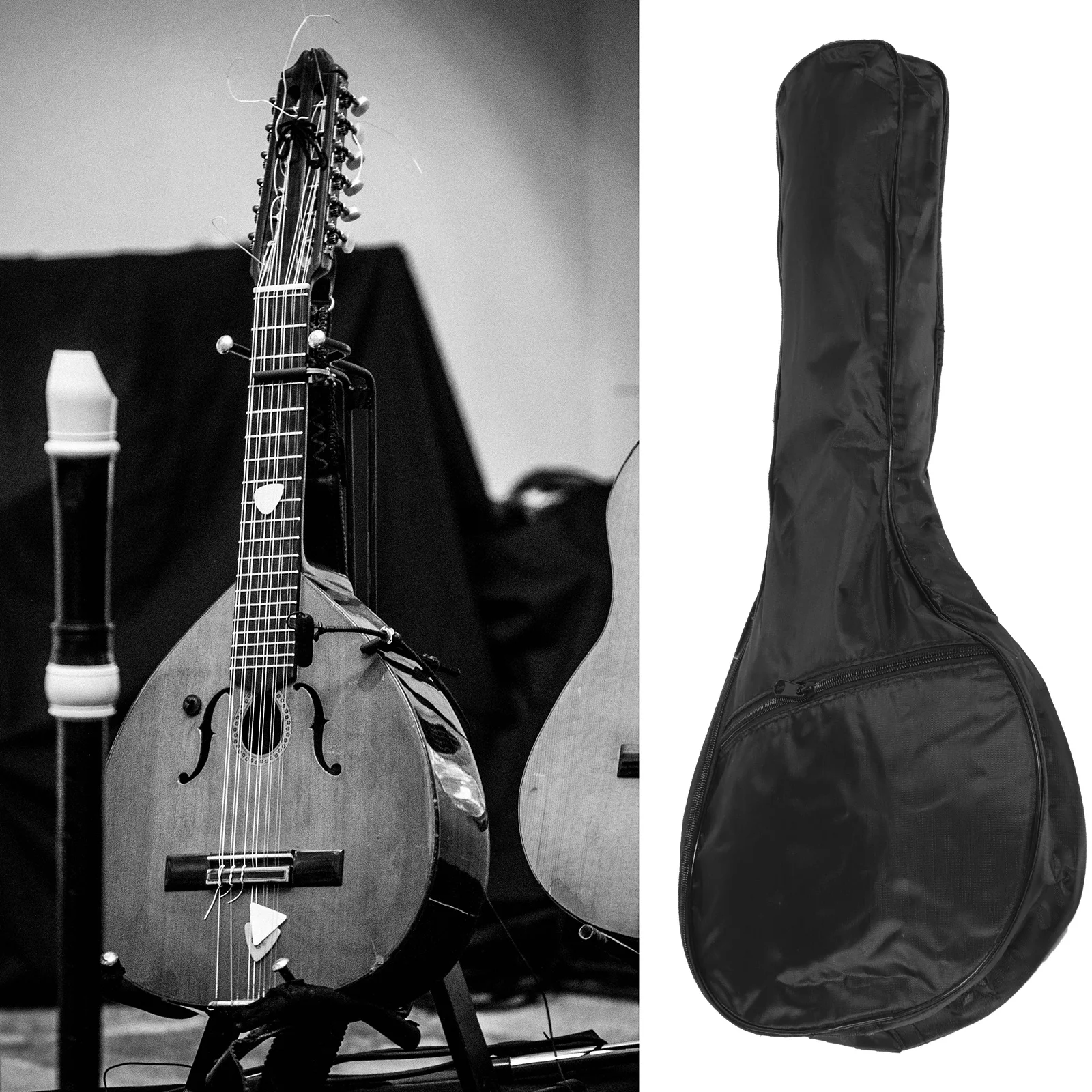 

1 set 1 Set Waterproof Mandolin Carry Bag Oxford Cloth Storage Pouch Portable Instrument Pouch Smooth Zipper For Most Mandolins