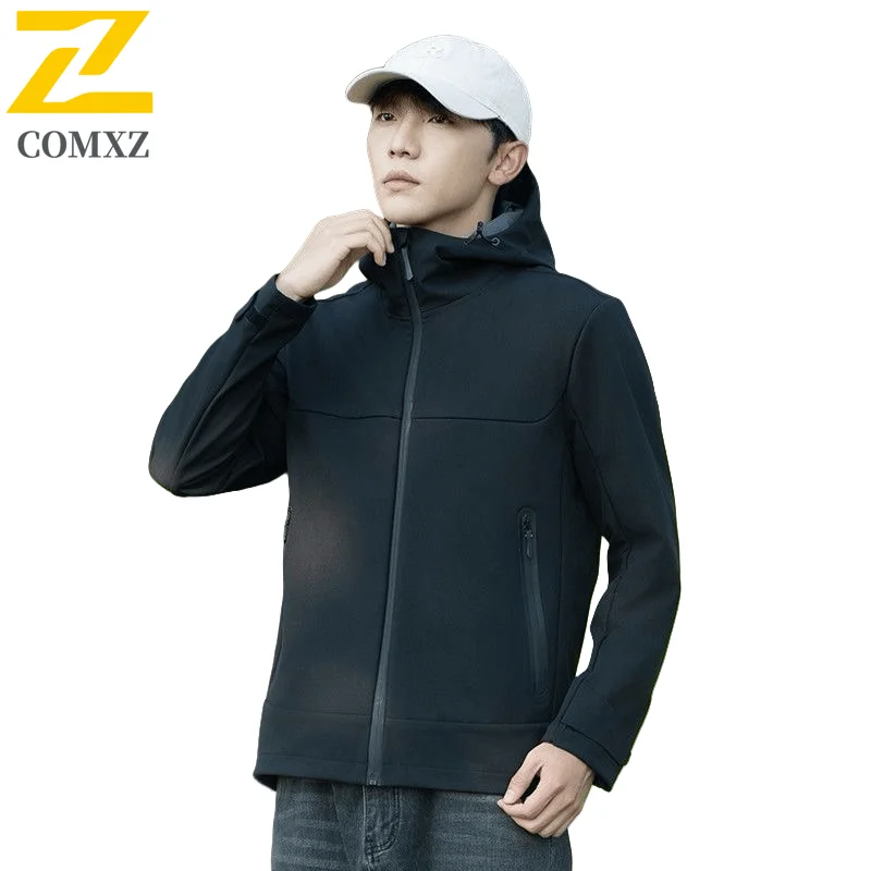 

Soft Shell Couple Charge Jacket Outdoor Windproof Waterproof Breathable Sports Mountaineering Suit Casual Camp Hiking Hooded Top