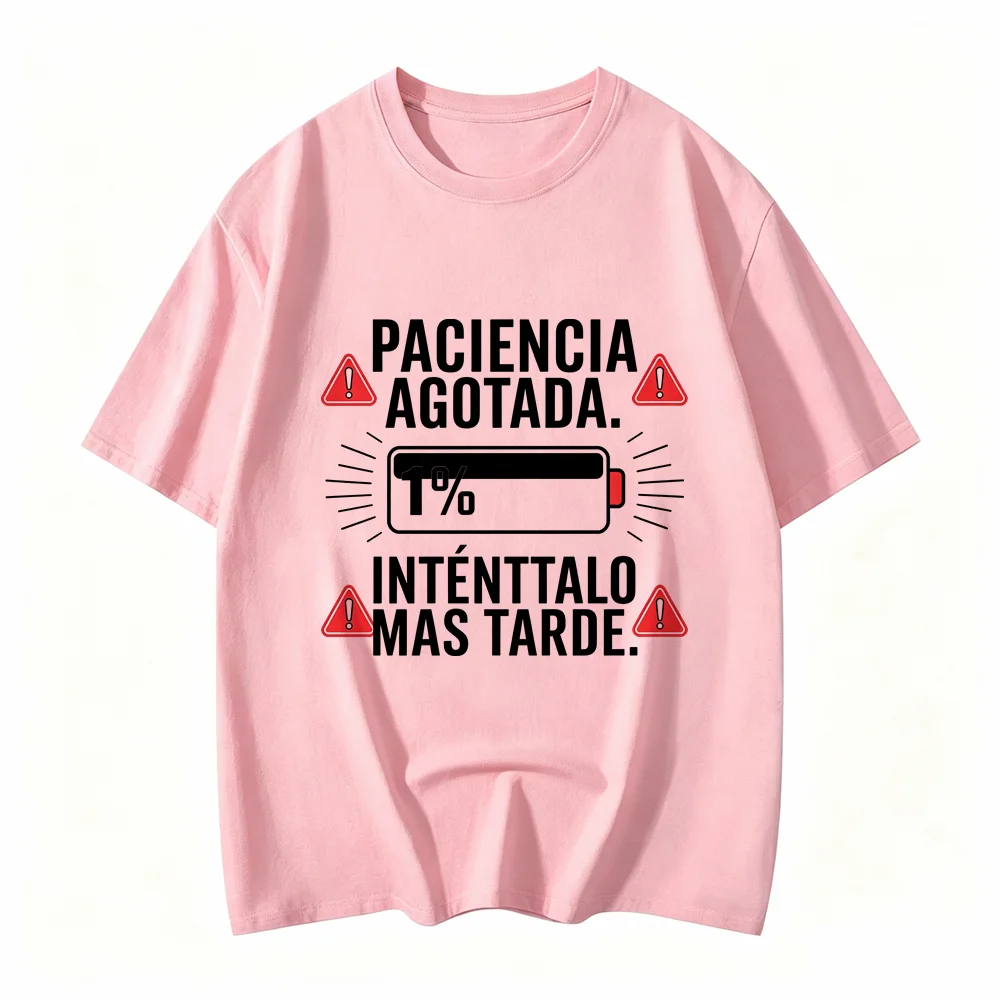 PACIENCIA AGOTADA 1% INTÉNTALO MÁS TARDE.Letter Print Women's T-shirt Short Sleeve Crew Neck Casual Top For Summer Spring