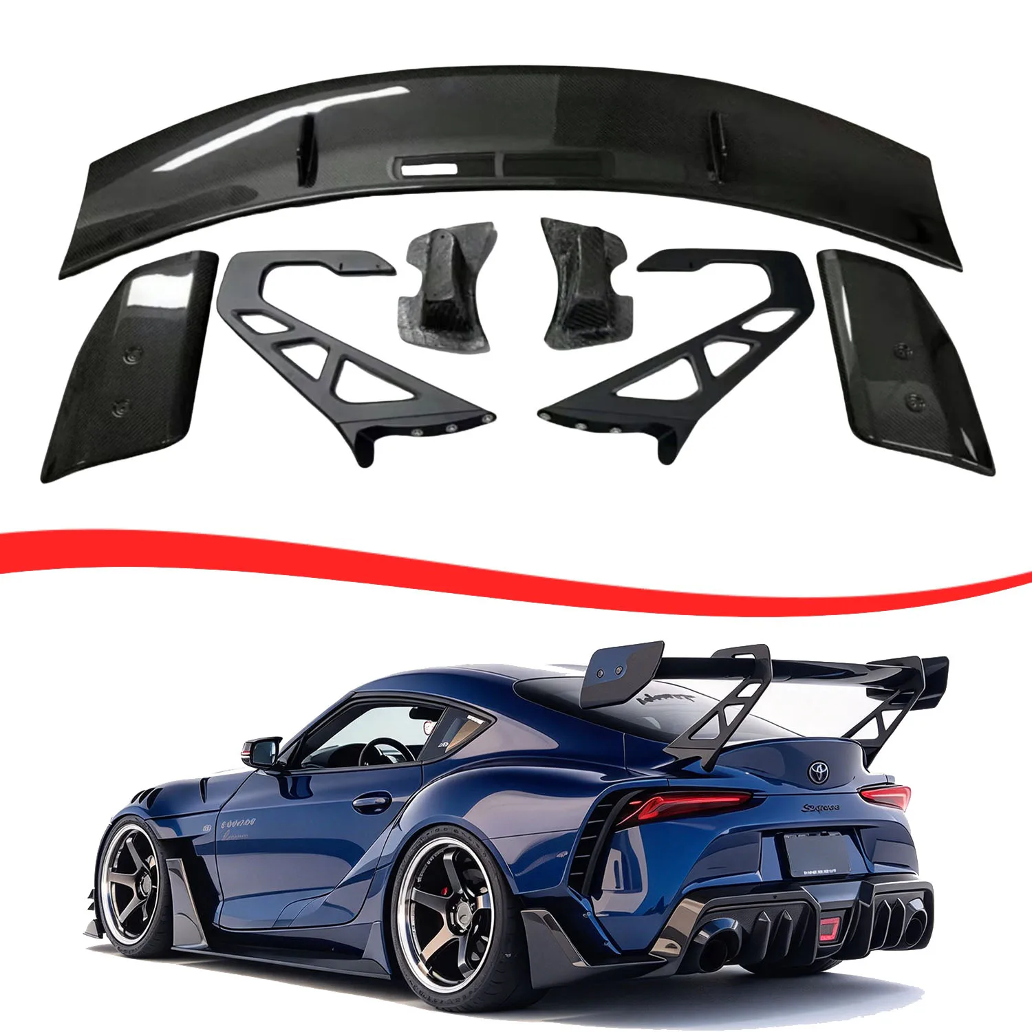 AD-V3 Style Trunk Wing Car Spoiler Dry Carbon Rear Spoiler For Toyota GR Supra A90 A91 2019-2026