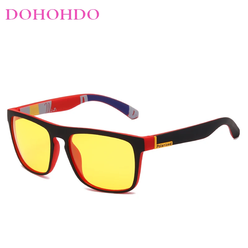 Mode hommes lunettes de Vision nocturne femmes UV400 lunettes de soleil polarisées lentille jaune Anti-éblouissement lunettes de soleil de conduite de nuit lunettes