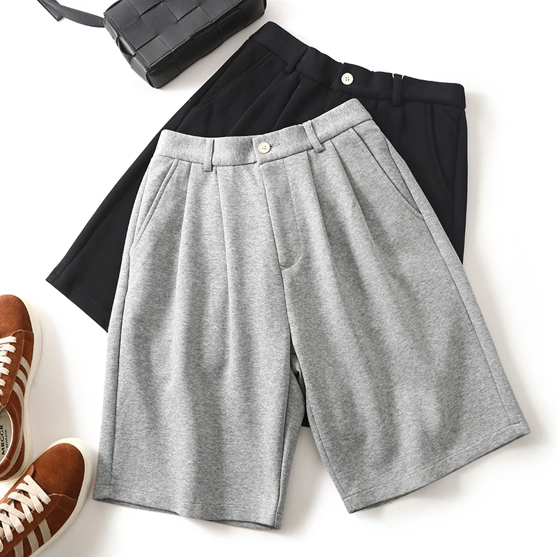 

Японские брюки Haome в стиле ретро с двойными складками, широкие, прямого кроя, повседневные, цветные, длиной 5/4.