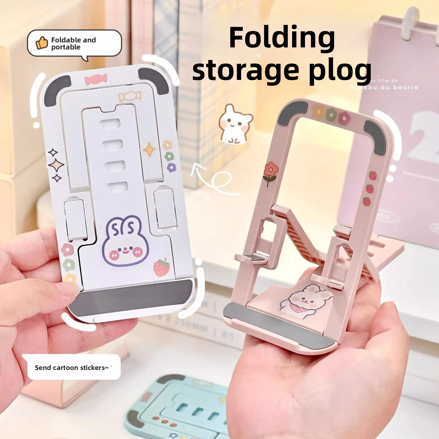 Soporte Universal para Teléfono con Diseño Lindo. Plegable y portátil con ángulos ajustables. Perfecto para transmisiones en vivo y maratones de series!