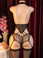 Sexy Adult Crotchless Bodysuits Transparent Bodystocking For Sex Bold Body Suit Open Crotch Erotic Costumes Fishnet Lingerie - Image 4