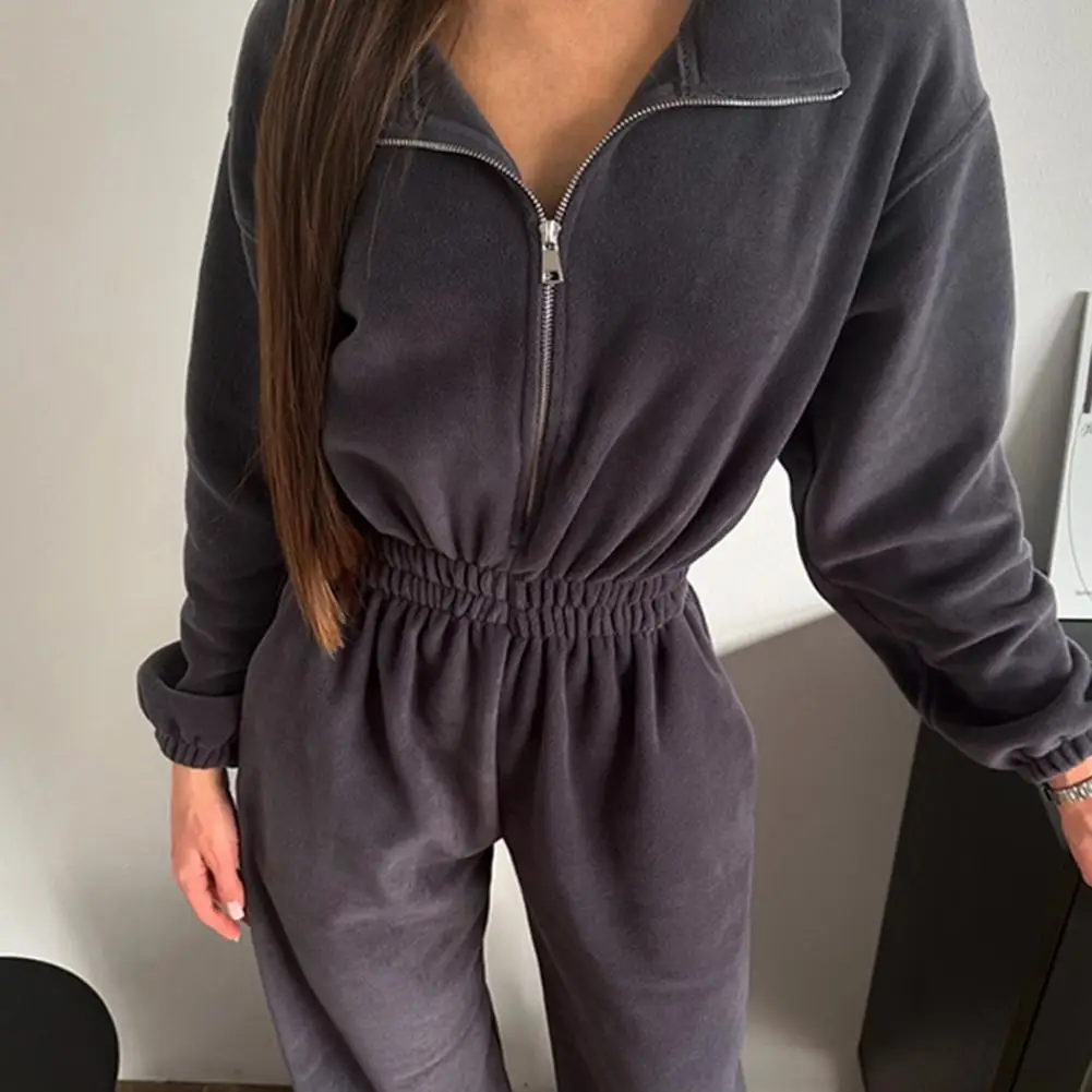 

Повседневные комбинезоны с длинными рукавами, женские модные толстовки осень-зима 2025 года, цельные наряды, элегантные наряды с высокой талией