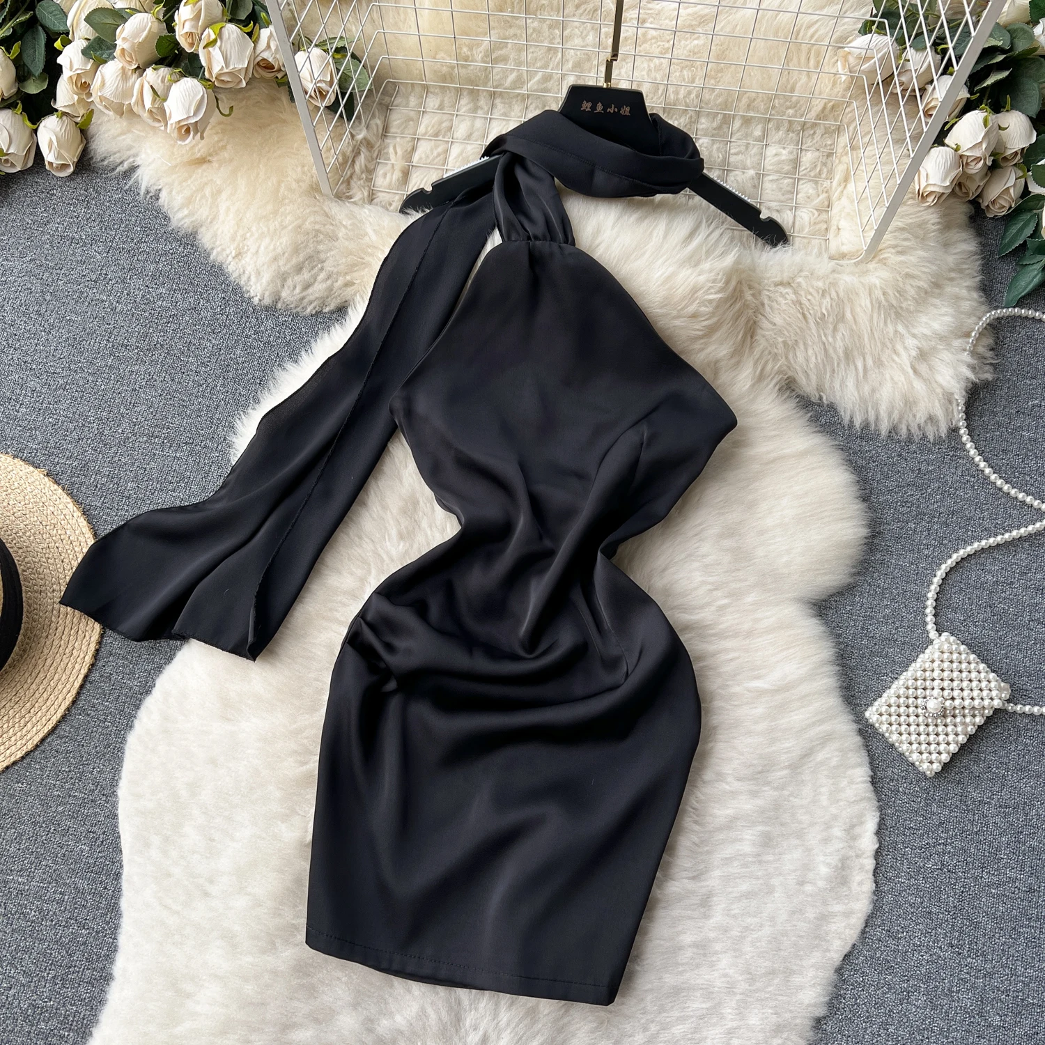 Ele Satin Wrap Neline ort Dr Damska Wyszczuplająca Talia Pure Desire Sle Sexy Bodycon Spódnica Koreańska Wersja Wysoki Stan