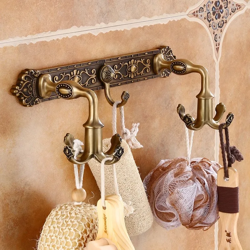 

Антикварный резной цветок, подвесной крючок для одежды, настенный крючок за дверью ванной комнаты, крючок для домашней одежды в стиле ретро