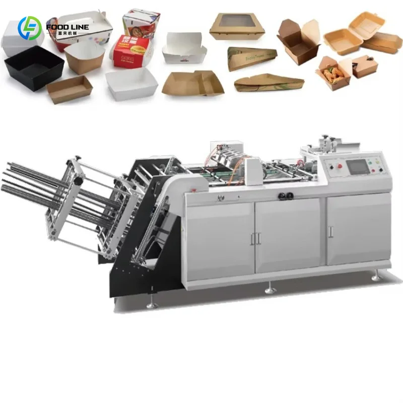 All In One High Speed Food Carton Box Forming Making Machine Multi-spec Lunch Pizza Box Equipment Competitive Factory Price