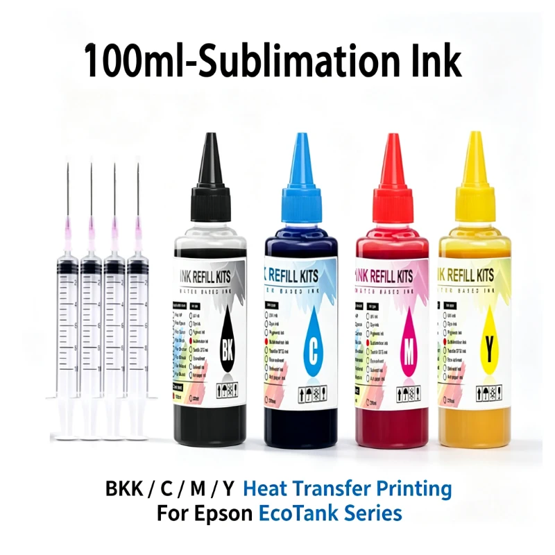 100ml Sublimation Refill Ink Kit For Epson L3150 L3110 L4150 L4160 L5190 L6160 ET‑2720 ET‑2760 ET‑2800 ET‑4760 ET‑2400 Printer