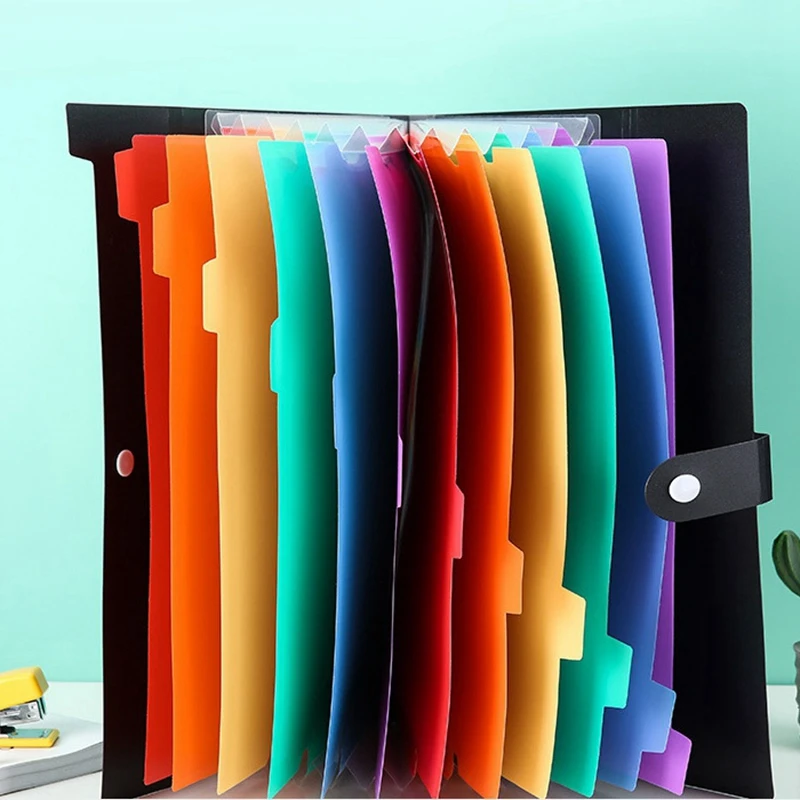 Expanding File Folders Letter Size 13 Pockets Accordion Document Organizer A4 Plastic File Folder Document Organizer