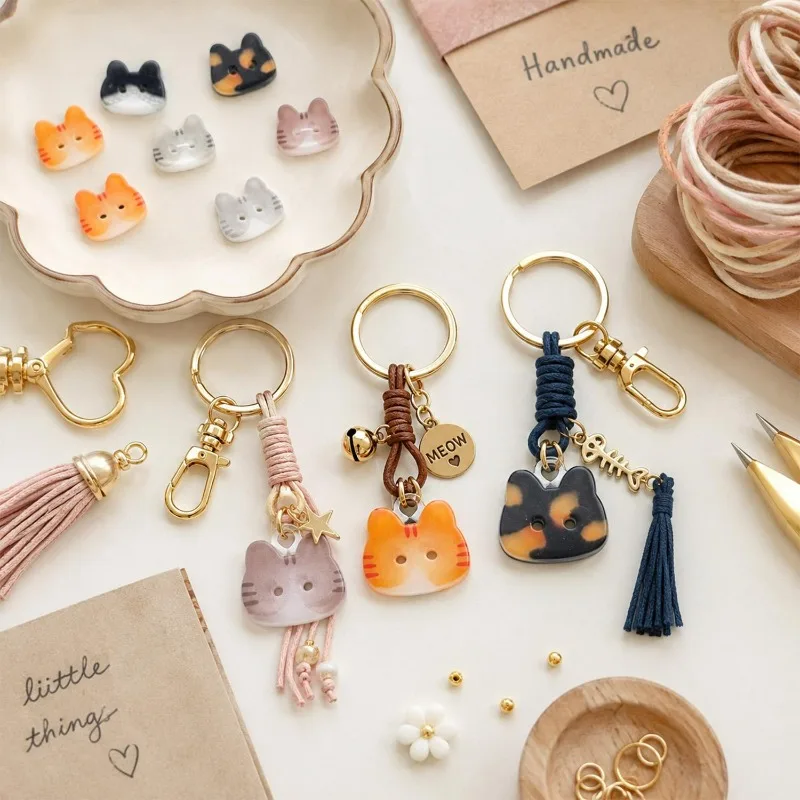 10/50Pcs Resin Cat Shape Buttons for Sewing Craft 2 Holes Cute Cat Face Silhouette Decorative Buttons for Jacket Bag Hat Sweater