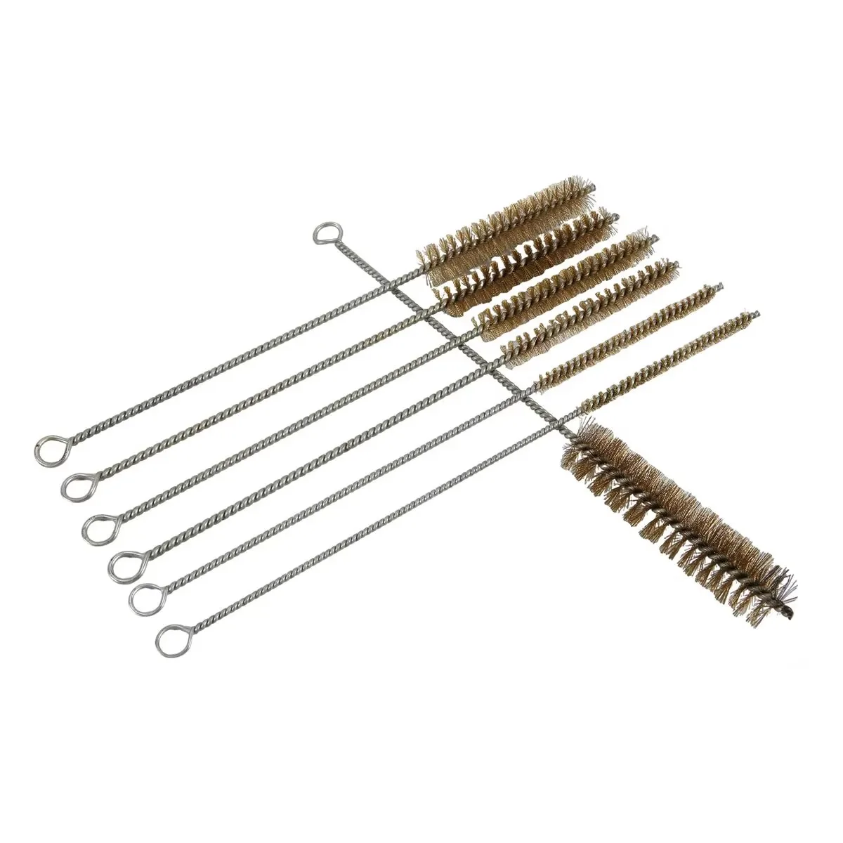 7Pcs Brass Wire Tube Brushes Bottle Brush Set for Cleaning Wire Pipe Cleaner Bore Brush Cleaning 6/8/10/12/15/20/22mm
