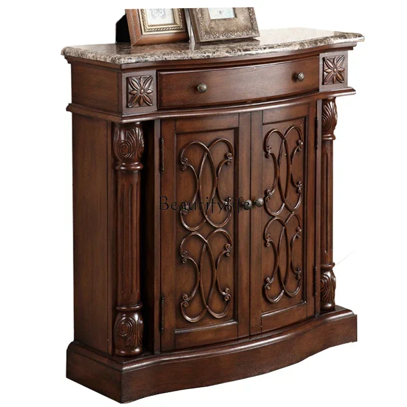 

23American Hallway Retro Wall-Mounted Ultra-Thin European-Style Living Room Aisle Cabinet Restaurant Side CabinetL