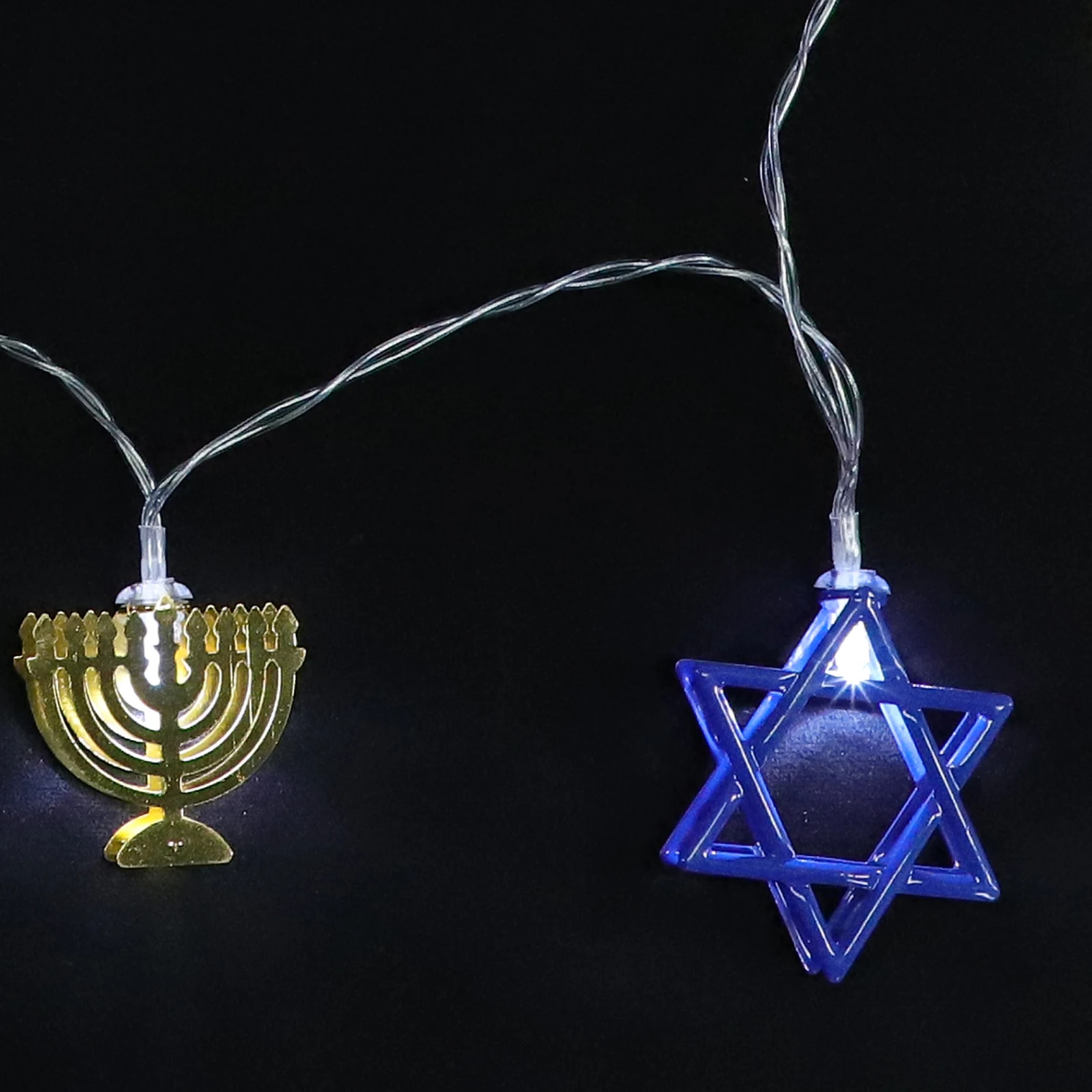 Hanukkah Star String Light Powered Fairy Lights Decorative Indoor Hanukkah Party Supplies Personalized LED Name Sign