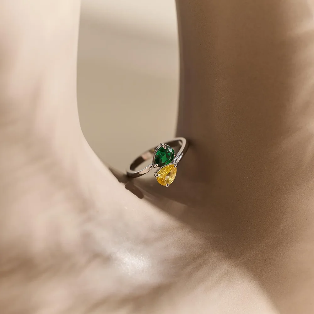 Custom Adjustable Birthstone Ring for Women, Personalized Gift