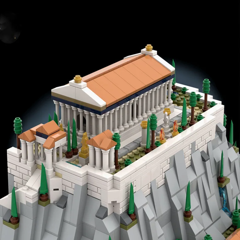 بقعة MOC-117805 أثينا أكروبوليس اللبنات بناء القلعة القديمة مدينة نموذج الطوب بناء هدية عيد ميلاد لتقوم بها بنفسك التجميع #5