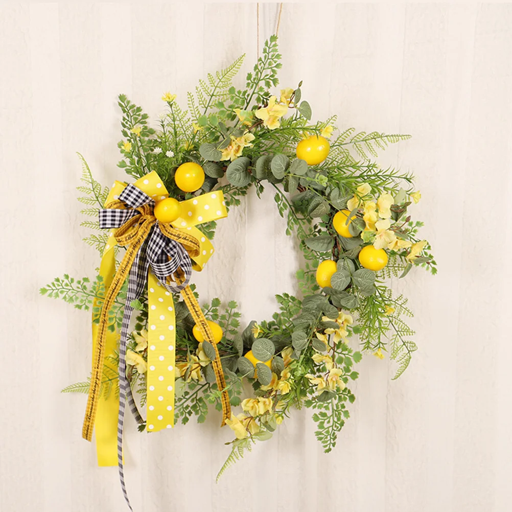 

1pc Artificial Wreath Summer Front Door Decor Festival Flower Welcome Front Door Wreath Garland Home Hanging Outdoor