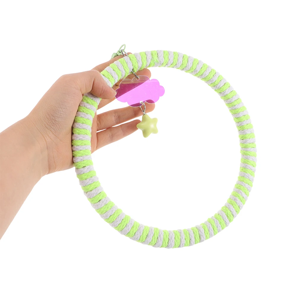 

2pcs Parrot Swing Durable Ring Shaped Bird Perch Chewing Cage Hanging For Conure Budgie Parakeet Bird Enrichment