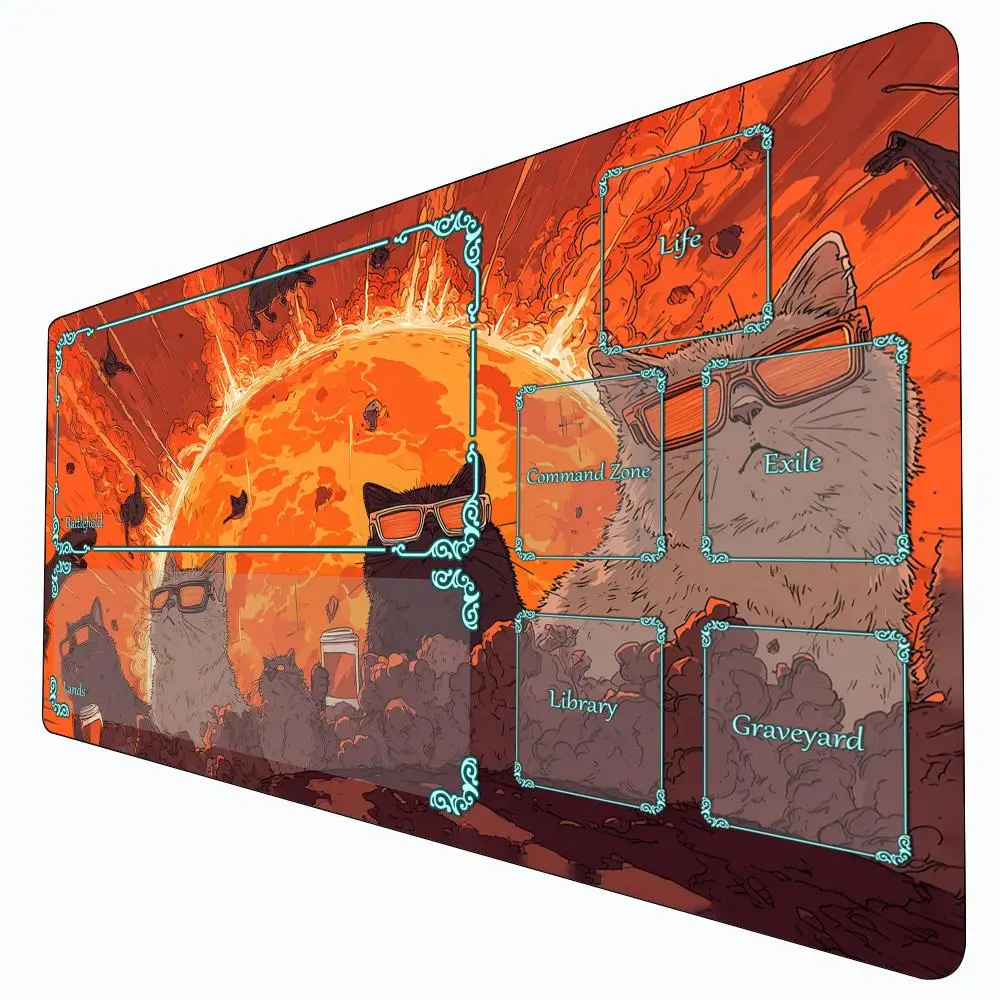 

Calm and interesting cats MTG Playmat Magic Card Battle Mat Non-Slip Durable 35X60CM Commander playmat Board Game Mat for TCG