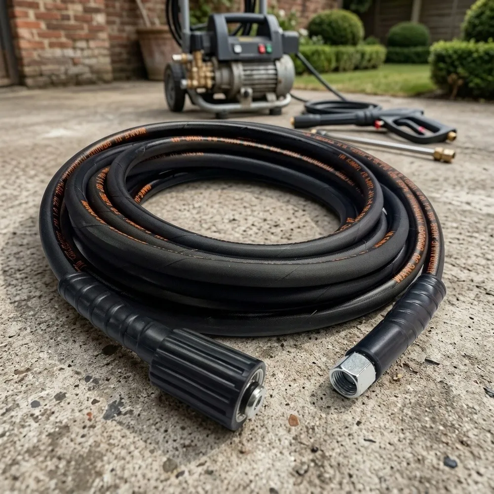 32 MPa Water Hose 7m Steel Wire Hose Powerful Water Stream Long Lifespan Construction High Efficiency Cleaning Hose