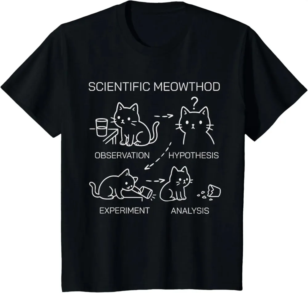 Science Cat Language Fun Science Cat Teacher Student Cooles T-Shirt Lässiges bedrucktes T-Shirt Mode Harajuku Kawaii Y2K Kleidung – Detail 4