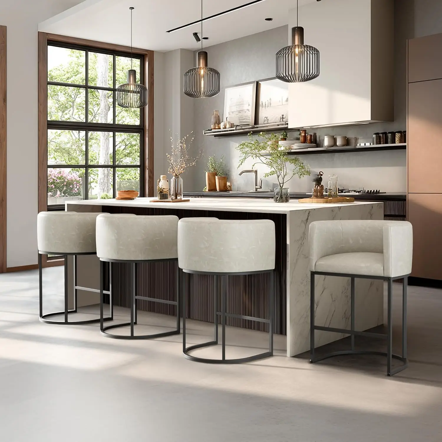 

Counter Height Bar Stools Set of 4, Modern Counter Stools for Dining Room, 24 Inch Barstools for Kitchen Island,, Customized