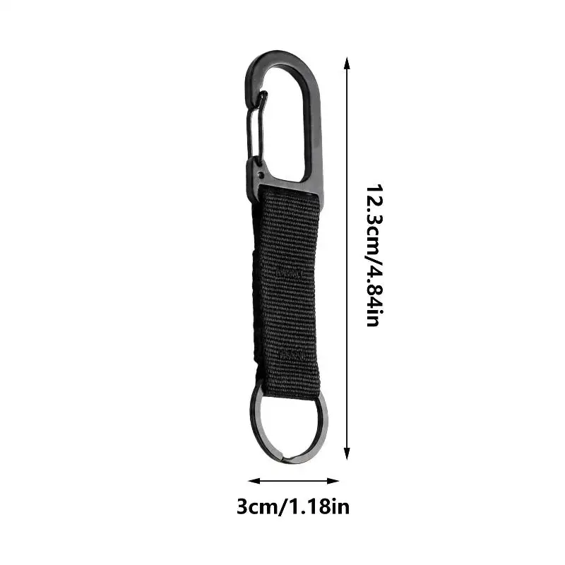 Webbing Spring Snap Hook Carabiner Quick Clip Key Ring For Outdoor EDC Gear