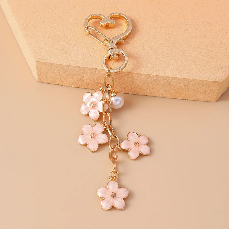 Mode Emaille Bloem Sleutelhanger Voor Autosleutel Souvenir Geschenken Voor Dames Heren Handtas Hanger Sleutelhangers Diy Sieraden Accessoires
